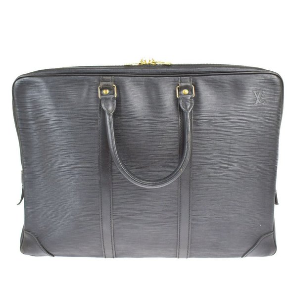 LOUIS VUITTON Porte Documents Voyage Briefcase Hand Bag Epi Black M59162 67JE335 - Picture 9 of 10